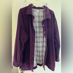 LL Bean The Big One Corduroy Shirt - Grape - 3X